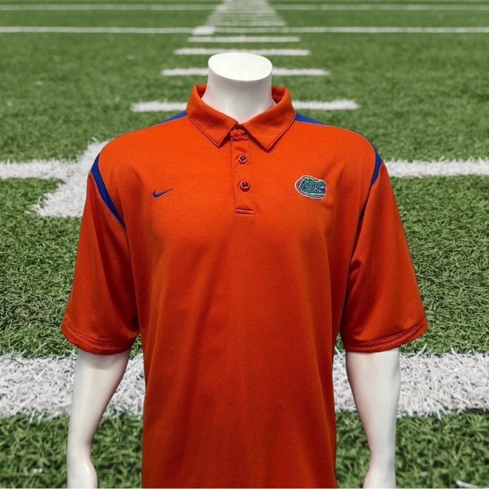 Nike Team University of Florida Gators UF Vintage Embroidered Logo Polo Shirt XL